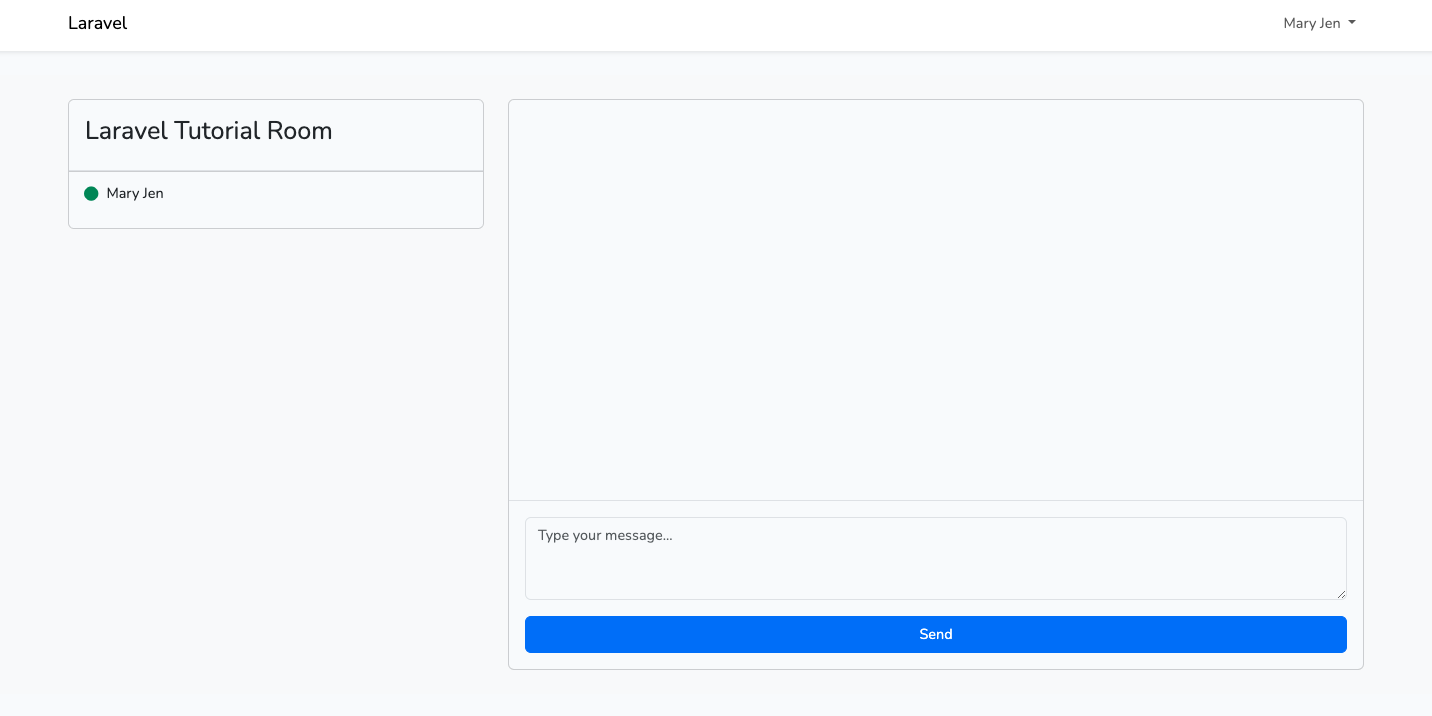 chat_page Building a Chat Room Using Pusher and Laravel Echo