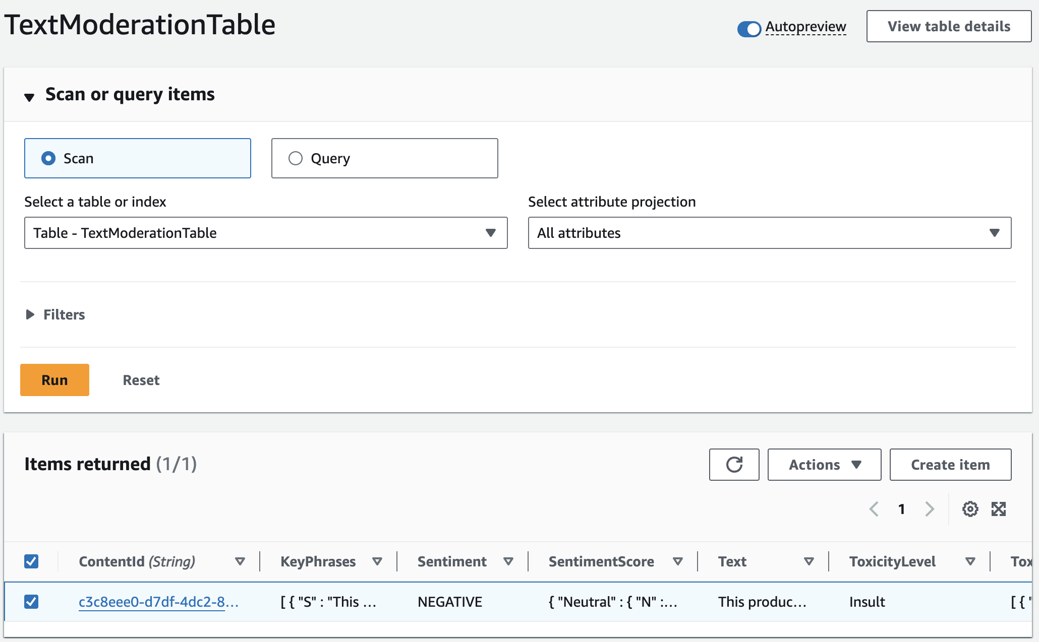 dynamodb_inserted How to Build a Real-Time Text Content Moderation System Using AWS